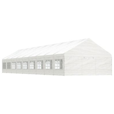 vidaXL Pavillon mit Dach Weiß 20,07x5,88x3,75 m Polyethylen