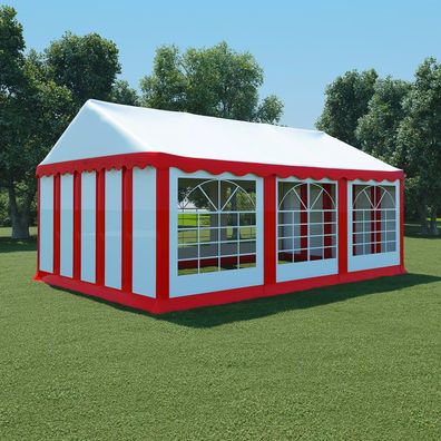 vidaXL Gartenzelt PVC 4x6 m Rot und Weiß