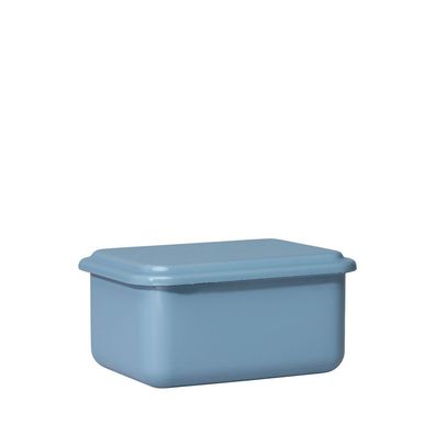 Riess Récipient à provisions avec couvercle petit 15x11x7 cm émail bleu myrtille
