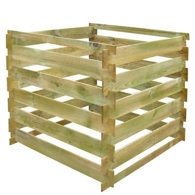 vidaXL Lattenkomposter 0,54 m3 Quadratisch Holz