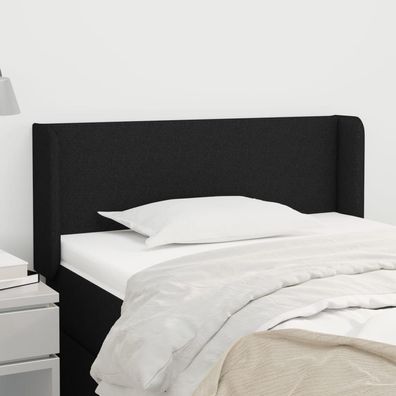 vidaXL Kopfteil mit Ohren Schwarz 103x16x78/88 cm Stoff