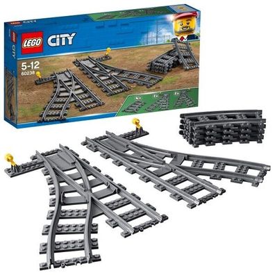 LEGO® City 60238 Schienen Weichen, 8 Teile Gleismaterial