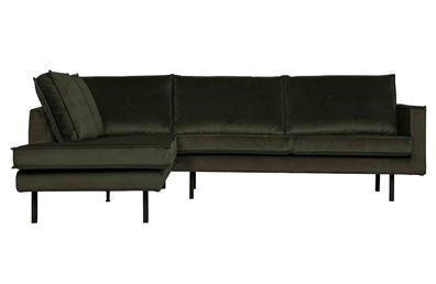 BePureHome - Ecksofa Rodeo Samt, links Dunkelgrén
