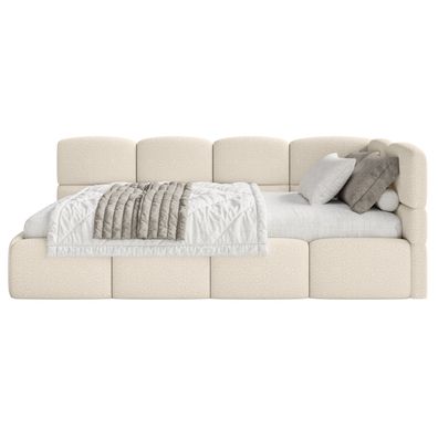 Selsey Cloudy - Jugendbett 90x200, rechts, Bouclé Hellbeige
