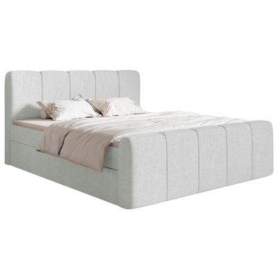 Selsey Cloudy II - Boxspringbett 160x200 cm, mit Bettkästen und Topper, Chenille Hell
