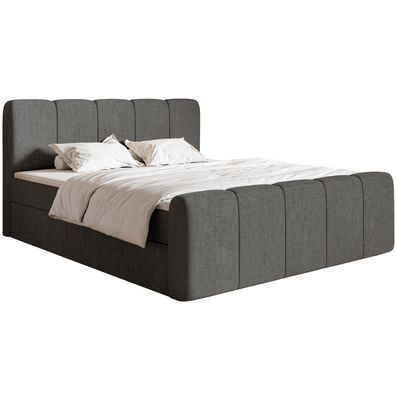 Selsey Cloudy II - Boxspringbett 140x200 cm, mit Bettkästen und Topper, Chenille Dunk
