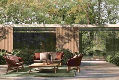 Bizzotto - Gartensessel Coachella mit Kissen, Rot