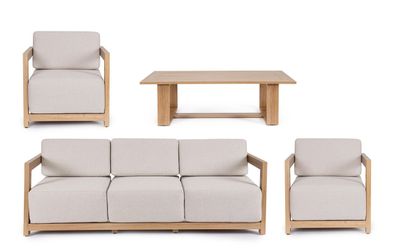 Bizzotto - Garten-Set Theseus 4er-Set aus Aluminium