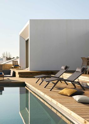 Bizzotto - Sonnenliege Krion aus Aluminium, Anthrazit