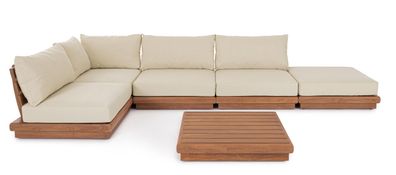 Bizzotto - Gartenmodulsofa Delgada aus Teakholz, Hocker-Element