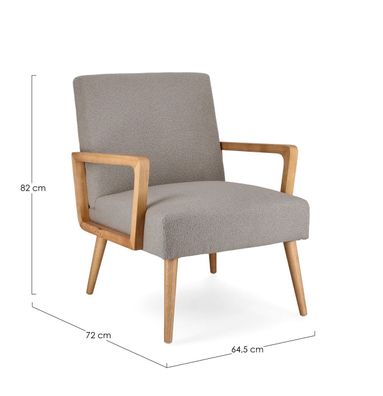 Bizzotto - Sessel Verina aus Stoff, Grau