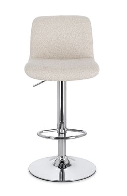 Bizzotto - Barhocker Rafael 2er-Set, Chrome / Beige