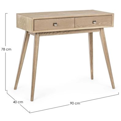 Bizzotto - Konsole Alannis aus Eschenholz, 2 Schubladen