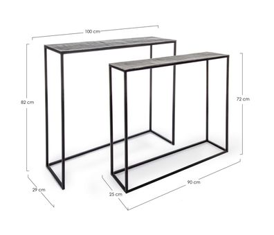 Bizzotto - Konsole Tahir 2er-Set aus Aluminium