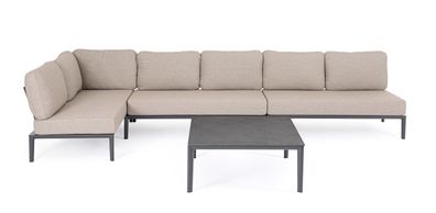 Bizzotto - Gartenmodulsofa Gerald aus Aluminium Eck-Element, Anthrazit