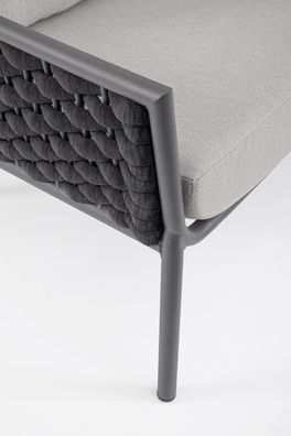 Bizzotto - Gartensofa Everly aus Aluminium, Anthrazit