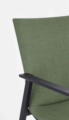 Bizzotto - Gartenstuhl Odeon aus Aluminium, Anthrazit/Olive