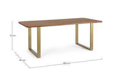 Bizzotto - Esstisch Vital aus Akazienholz, 200x90 cm