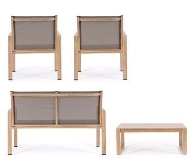 Bizzotto - Garten-Set Kallen 4er-Set aus Aluminium, Natur