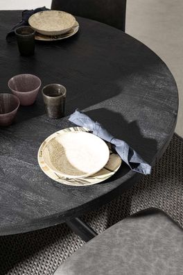 Bizzotto - Esstisch Hastings aus Mangoholz ß 130 cm, Schwarz