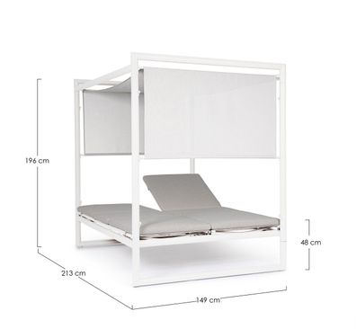 Bizzotto - Gartendaybed Konnor aus Aluminium, Weiß