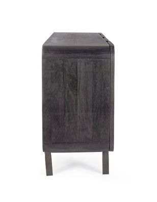 Bizzotto - Sideboard Orissa aus Mangoholz Schwarz, 180 cm