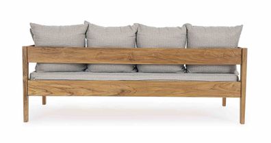 Bizzotto - Gartensofa Kobo aus Teakholz, Hellgrau