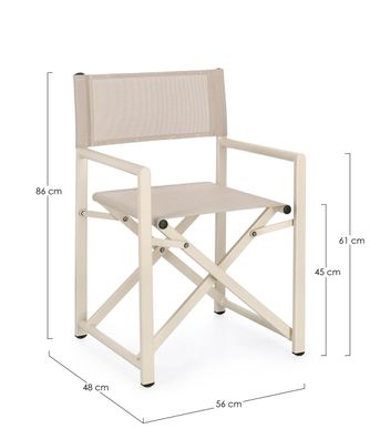 Bizzotto - Regiestuhl Taylor 2er-Set aus Aluminium, Whisper