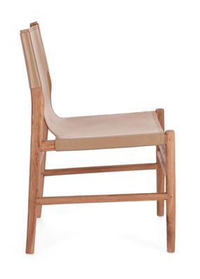 Bizzotto - Esszimmerstuhl Caroline aus Leder, Taupe