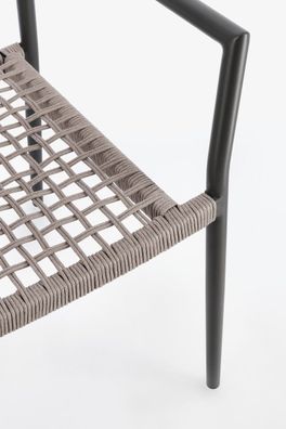 Bizzotto - Gartenstuhl Caleta aus Aluminium, Taupe / Anthrazit