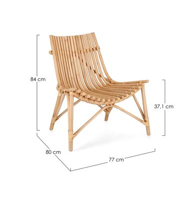 Bizzotto - Sessel Menendez aus Rattan, Natur