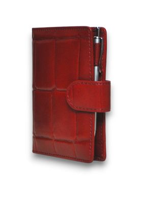 Succes Firenze Mini Rot Leder A8 Ringbuch Agenda Krokoprägung 15mm Ringung PM212FI12