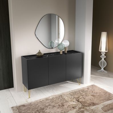 AX LIVING Kommode Schwarz „Acalia K144“ - 144 cm Breite, Modern und Funktional