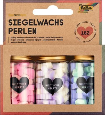Siegelwachs Perlen Pastell, 162 Stück