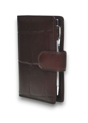 Succes Firenze Mini Braun Leder A8 Ringbuch Planer Krokodesign 15mm Ringung PM212FI01