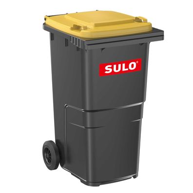 1 x SULO Mülltonne Abfalltonne Müllbehälter 240 Liter Grau mit Gelbem Deckel NEU