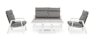 Bizzotto - Gartensofa Kledi aus Aluminium, Weiß