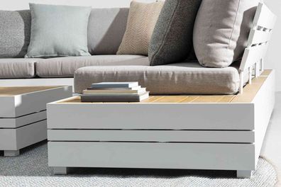 Bizzotto - Gartensofa Osten aus Aluminium, Weiß