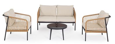 Bizzotto - Garten-Set Felipe 4er Gruppe, Natur