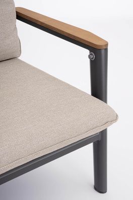 Bizzotto - Gartensofa Miguel aus Aluminium, Anthrazit