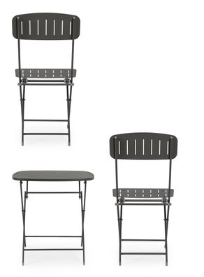Bizzotto - Garten-Set Yvonne aus Metall, Anthrazit