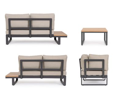 Bizzotto - Gartenecksofa Zelmar Inkl. Couchtisch