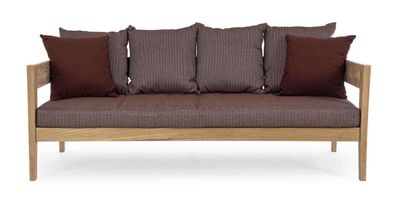 Bizzotto - Gartensofa Kobo aus Teakholz, Weinrot