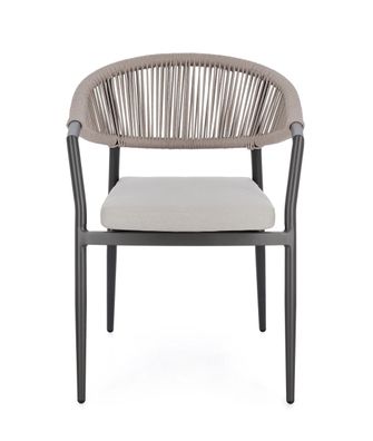 Bizzotto - Gartenstuhl Millor aus Aluminium, Taupe / Anthrazit