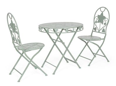 Bizzotto - Gartenstuhl Harriet 2er-Set aus Metall, Salbei