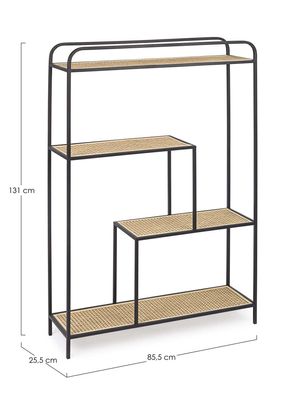 Bizzotto - Regal Elyot aus Rattan mit 5 Fächern