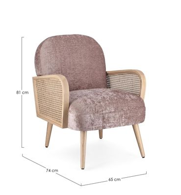 Bizzotto - Sessel Dalida aus Stoff, Altrosa