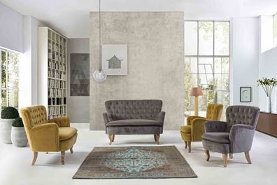Bizzotto - Sessel Orlins in Samt-Optik, Gelb