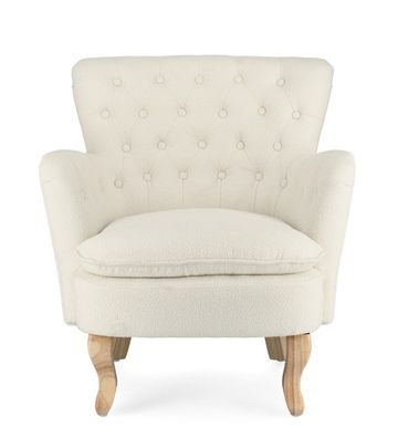 Bizzotto - Sessel Orlins aus BouclÜ-Stoff, Creme