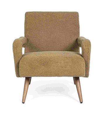 Bizzotto - Sessel Berna aus Teddy Stoff, Braun